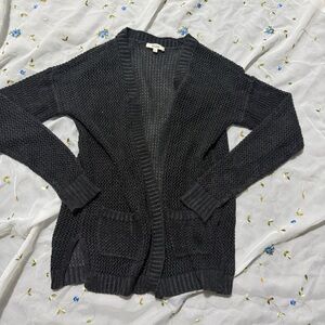 Mudd Black Open-Front Knit Cardigan